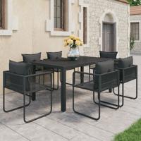 7-delige Tuinset PVC-rattan zwart