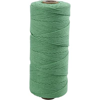 Creativ Company Macramé koord, l: 315 m, dikte 1 mm, dunne kwaliteit 12/12, lichtgroen, 220 gr/ 1 bol