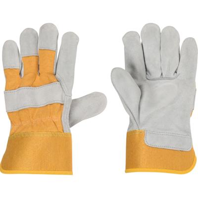 Werkhandschoenen - leer - geel - voor volwassenen - 1 paar - Werkhandschoenen voor klussen/tuin
