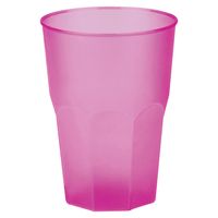 Drinkglazen frosted - fuchsia roze - 6x - 420 ml - onbreekbaar kunststof - Feest/cocktailglas - thumbnail