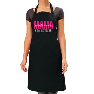 Moederdag schort voor dames - mama - zwart - keukenschort - bakken - keukenprinses