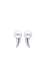 TASAKI boucles d'oreilles Collection Line Danger Fang en or blanc 18ct à perle - Argent