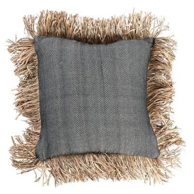 De Cotton Bonita Kussenhoes - Zwart Naturel - 40x40 De Cotton Bonita Kussenhoes - Zwart Naturel - 40x40