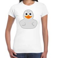 Verkleed T-shirt dames - wit - eend - Carnaval/themafeesten