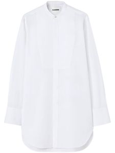 Jil Sander chemise en coton à design sans col - Blanc