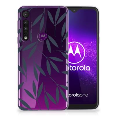 Motorola One Macro | TPU Case | Leaves Blue