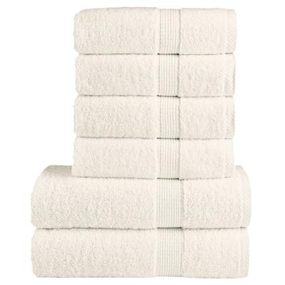 VidaXL 6-delige handdoekenset solund 600 g/m² crèmekleurig