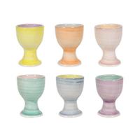 Eierdopje Ø5x7cm 2-tone pastel, 6 assorti