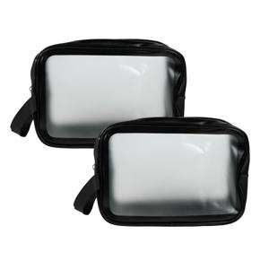 Benson Care Toilettas - 2x - ophang lus - transparant - 25 x 9 x 17 cm - kind/volwassenen