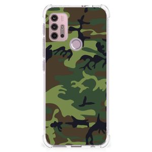 Motorola Moto G30 | G20 | G10 Doorzichtige Silicone Hoesje Army Dark