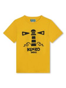 Kenzo Kids t-shirt en coton à logo imprimé - Jaune