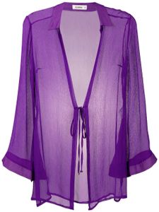 Amir Slama blouse en soie à effet froissé - Violet