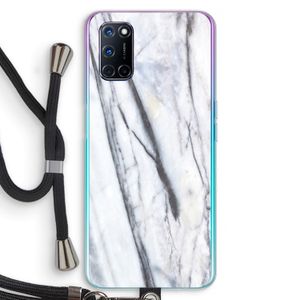 Gestreepte marmer: Oppo A52 Transparant Hoesje met koord