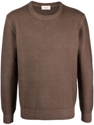 Altea pull en laine vierge à col rond - Marron