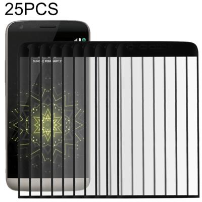 25 stuks voor LG G5 0.26 mm 9H oppervlaktehardheid 3D gebogen explosieveilige colorized Silk-Screen gehard glas schermvullende film (zwart)