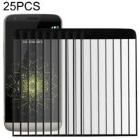 25 stuks voor LG G5 0.26 mm 9H oppervlaktehardheid 3D gebogen explosieveilige colorized Silk-Screen gehard glas schermvullende film (zwart)