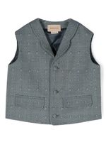 Gucci Kids gilet à revers pointus - Bleu