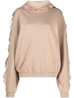 Blumarine hoodie à volants - Marron