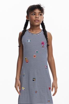 Cut-out jurk met borduursels - BLUE - 11/12 Cut-out jurk met borduursels - BLUE - 11/12