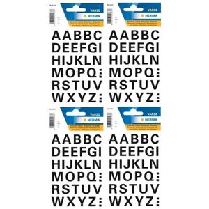 128x Letter stickers zwart 15 mm