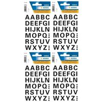 128x Letter stickers zwart 15 mm