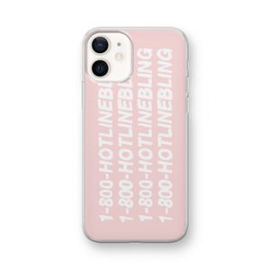 Hotline bling pink: iPhone 12 mini Transparant Hoesje