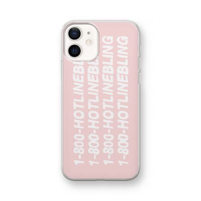 Hotline bling pink: iPhone 12 mini Transparant Hoesje