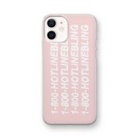 Hotline bling pink: iPhone 12 mini Transparant Hoesje