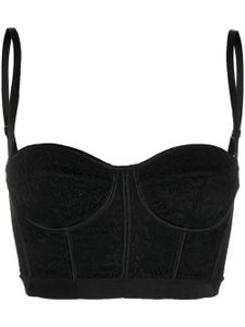 Del Core haut bustier crop à détails en dentelle - Noir