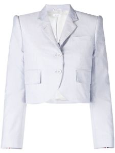 Thom Browne blazer crop à épaules matelassées - Bleu