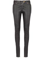 Balmain pantalon en cuir à coupe skinny - Noir - thumbnail