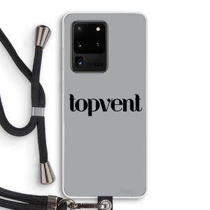 Topvent Grijs Zwart: Samsung Galaxy S20 Ultra Transparant Hoesje met koord