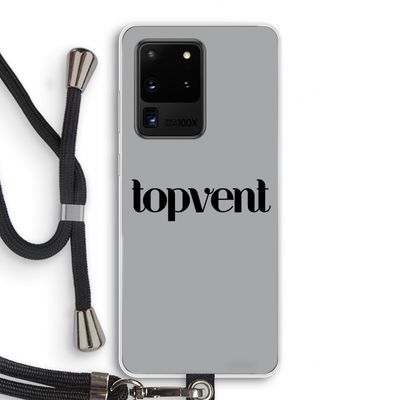 Topvent Grijs Zwart: Samsung Galaxy S20 Ultra Transparant Hoesje met koord