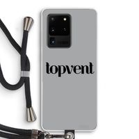 Topvent Grijs Zwart: Samsung Galaxy S20 Ultra Transparant Hoesje met koord