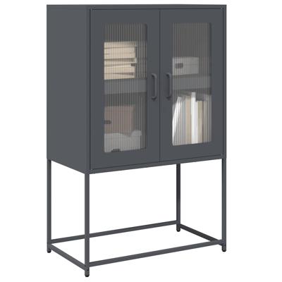 Hoge kast 68x39x107 cm staal antracietkleurig
