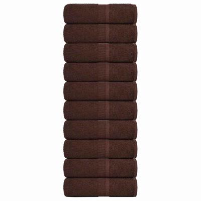 VidaXL Washandjes 10 stuks frogn bruin 30x30 cm 100% katoen