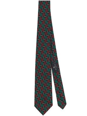 ETRO cravate en soie à motif géométrique - Vert