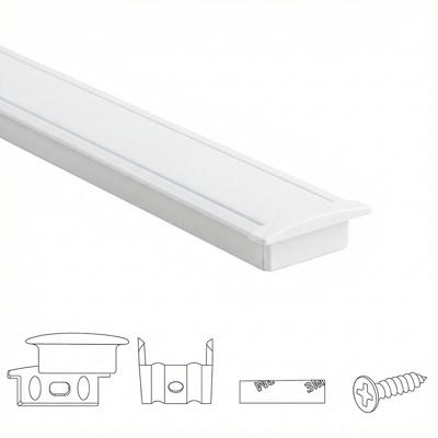 Aluminium ledstrip profiel wit inbouw 2m slim line - 7 mm hoog - compleet met afdekkap