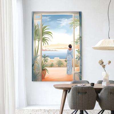 Urban Cotton Wandkleed 'Florine' 145 x 190cm in Frame - black