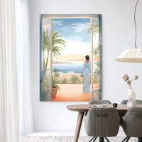 Urban Cotton Wandkleed 'Florine' 145 x 190cm in Frame - black