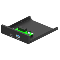 Intern 3.5'' frontpaneel, USB 3.1 Type-A + Type-C poort, zwart
