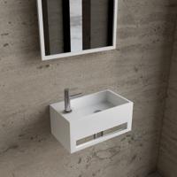 Fonteinset BWS Solid Surface Met Handdoekhouder Links Wit Chroom Boss & Wessing