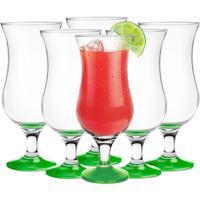 Cocktail glazen - 6x - 420 ml - groen - glas - pina colada glazen