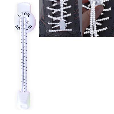 AONIJIE Unisex verstelbare elastische reflecterende sport Lace Quick Lock Shoelace(White)
