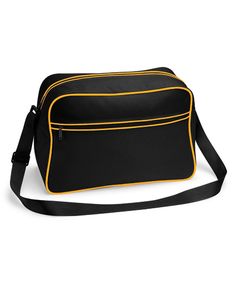 Atlantis BG14 Retro Shoulder Bag - Black/Gold - 40 x 28 x 18 cm