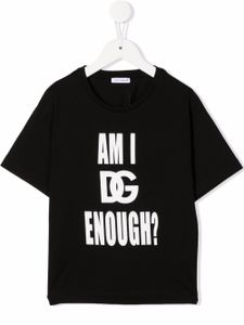 Dolce & Gabbana Kids t-shirt à slogan imprimé - Noir