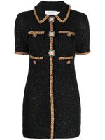 Self-Portrait robe courte en maille à appliqués - Noir