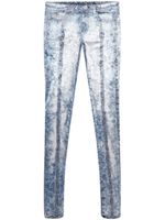 Diesel legging en velours P-Kolvet à effet froissé - Bleu