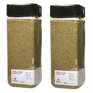 2x Fijn decoratie zand goud 475 ml