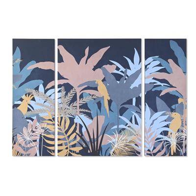 Set van 3 Schilderijen DKD Home Decor Koloniaal (140 x 3,8 x 100 cm)
